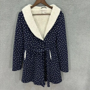 Anthropologie Saturday Sunday womens jacket‎ XS Blue Sherpa Lined Snap Front